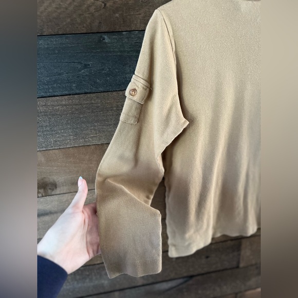 Vintage Riveted by Lee Tan Cotton Long Sleeve Tee Roll Tab Sleeve Small - Picture 8 of 11